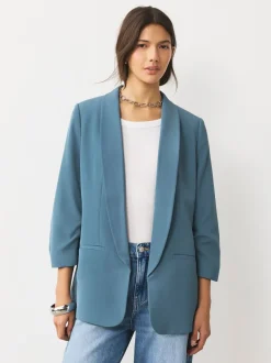 Kostuums En Werkkleding*Next Blauw - Ruimvallend blazer met gerimpelde mouwen