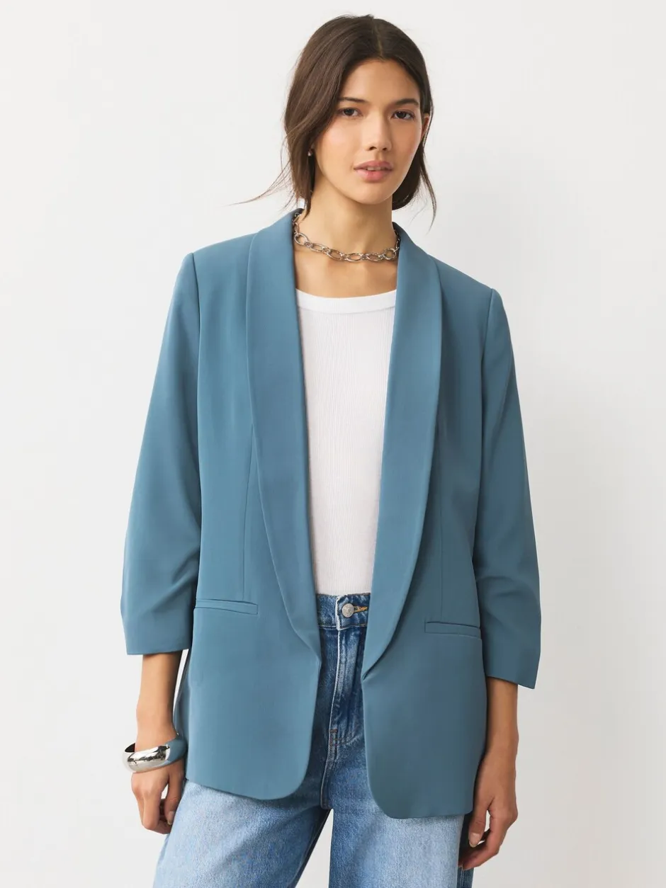 Kostuums En Werkkleding*Next Blauw - Ruimvallend blazer met gerimpelde mouwen