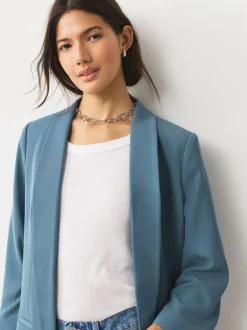 Kostuums En Werkkleding*Next Blauw - Ruimvallend blazer met gerimpelde mouwen