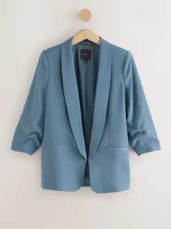 Kostuums En Werkkleding*Next Blauw - Ruimvallend blazer met gerimpelde mouwen