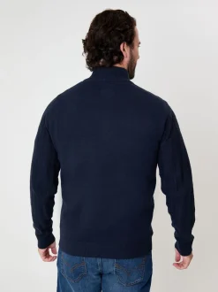Gebreide Kleding*Saltwell - Mini Cable Knit Quarter Zip Jumper Blauw