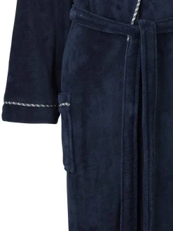 Kamerjassen En Badjassen*Savile Row Company - Lightweight Soft Fleece Rope Edge Dressing Gown Blauw