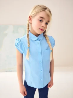 Overhemden En Blouses*Next - Schoolblouse met pofmouwen (3-16 jr) Blauw