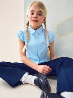 Overhemden En Blouses*Next - Schoolblouse met pofmouwen (3-16 jr) Blauw