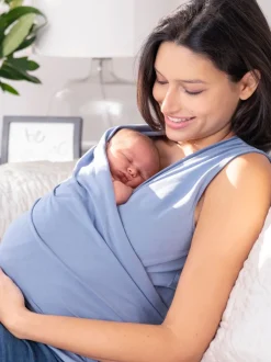 Moederschap|Seraphine - Skin to Skin Babywearing Sleeveless Top Blauw