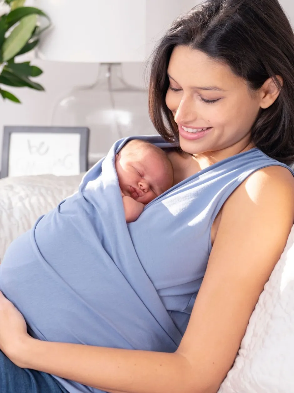 Moederschap|Seraphine - Skin to Skin Babywearing Sleeveless Top Blauw