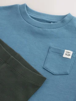 Tops|Sets En Outfits|Next - Set met top met lange mouwen en legging (3 mnd-7 jr) Blauw