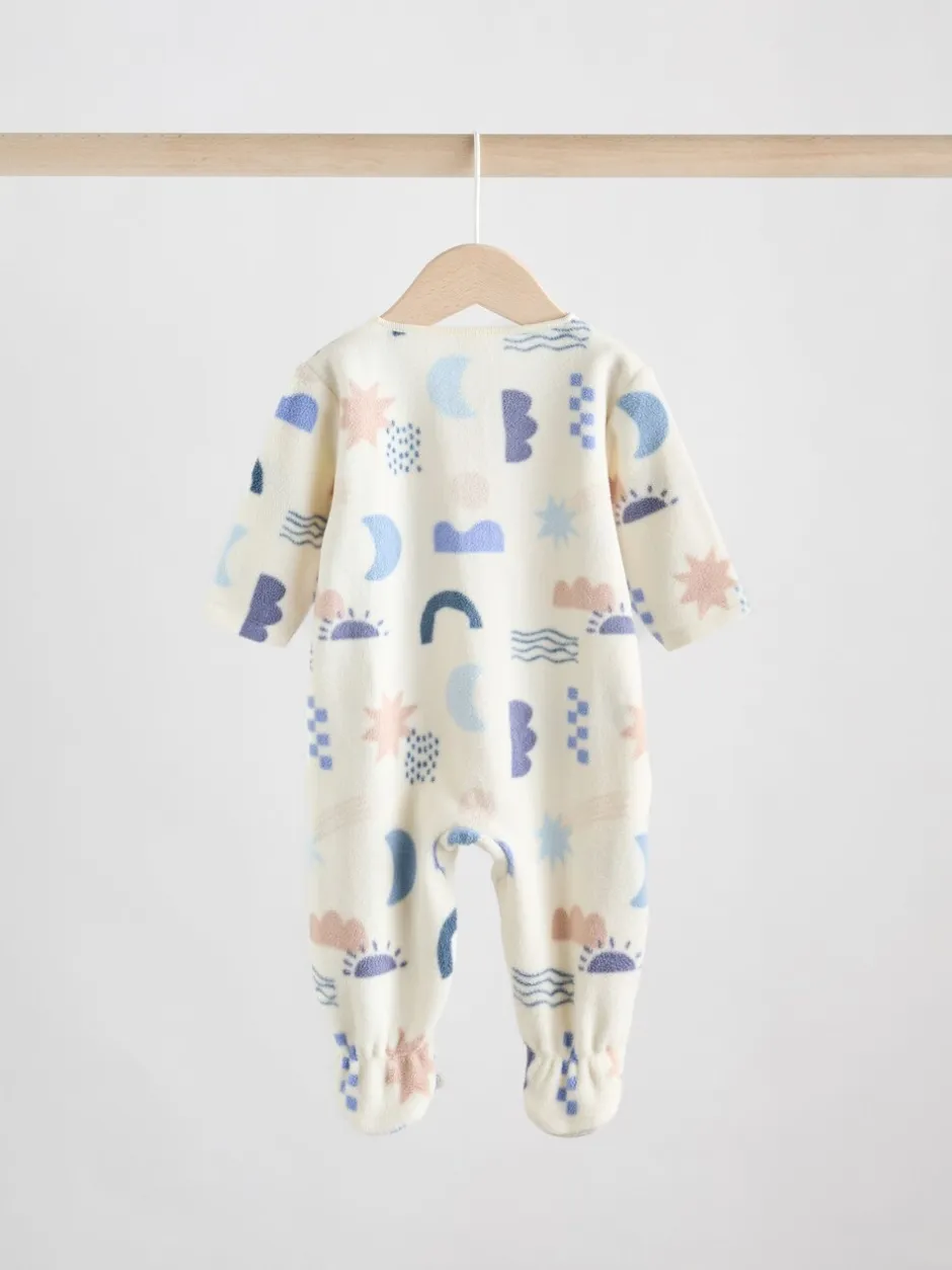 Multipacks|Babypakjes En Babypyjama's|Next - Set van 2 baby-onesies van microfleece met tweewegrits Blauw