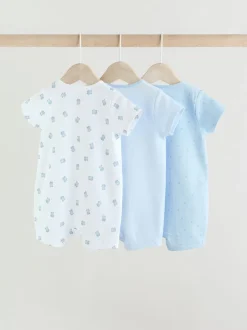 Rompertjes En Tuinbroeken*Next Blauw - Set van 3 babyrompertjes met rits (0 mnd-3 jr)
