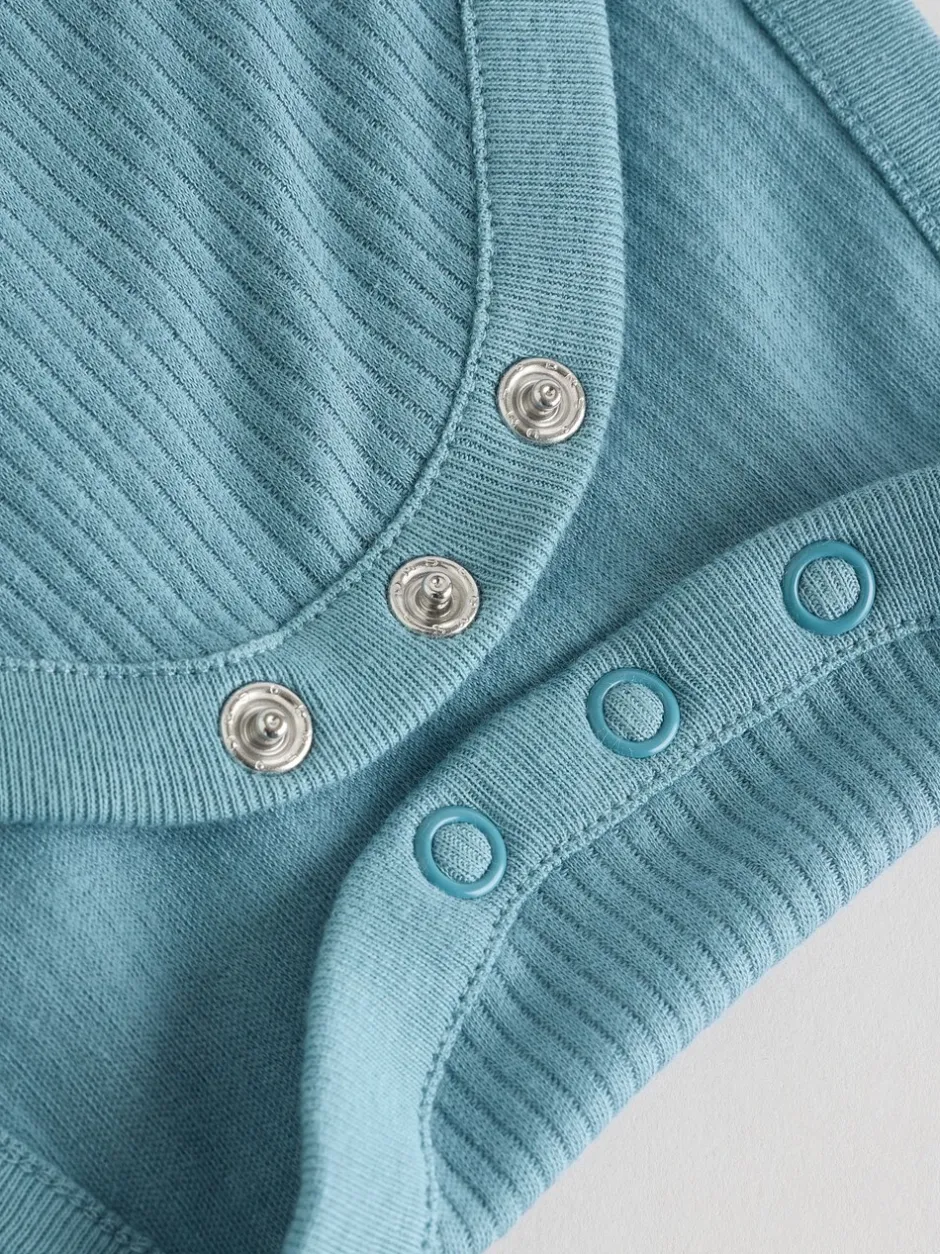 Rompertjes En Hemdjes|Rompertjes En Hemdjes|Next Blauw - Set van 5 babyrompertjes met korte mouwen