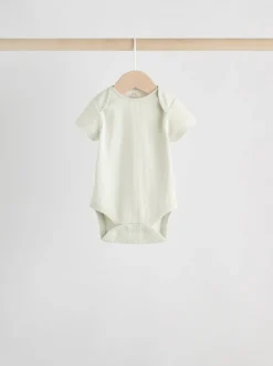 Rompertjes En Hemdjes|Rompertjes En Hemdjes|Next Blauw - Set van 5 babyrompertjes met korte mouwen