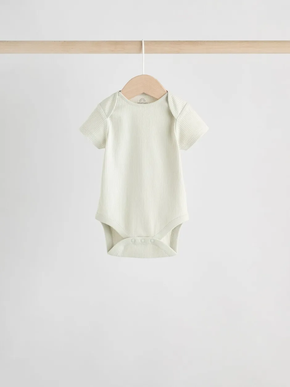 Rompertjes En Hemdjes|Rompertjes En Hemdjes|Next Blauw - Set van 5 babyrompertjes met korte mouwen