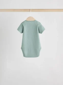 Rompertjes En Hemdjes|Rompertjes En Hemdjes|Next Blauw - Set van 5 babyrompertjes met korte mouwen