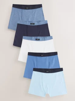 Ondergoed|Next - Set van 5 boxershorts met zachte tailleband (1,5-16 jr) Blauw