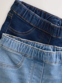 Jeans|Next - Set van 2 jeggings met elastische taille (3-16 jr) Blauw