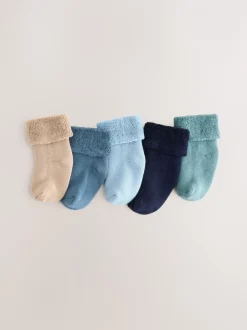 Sokken|Next Blauw - Set van 5 paar Baby Handdoeken Sokken (0mnd-2jr)