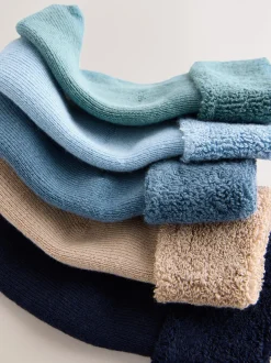 Sokken|Next Blauw - Set van 5 paar Baby Handdoeken Sokken (0mnd-2jr)