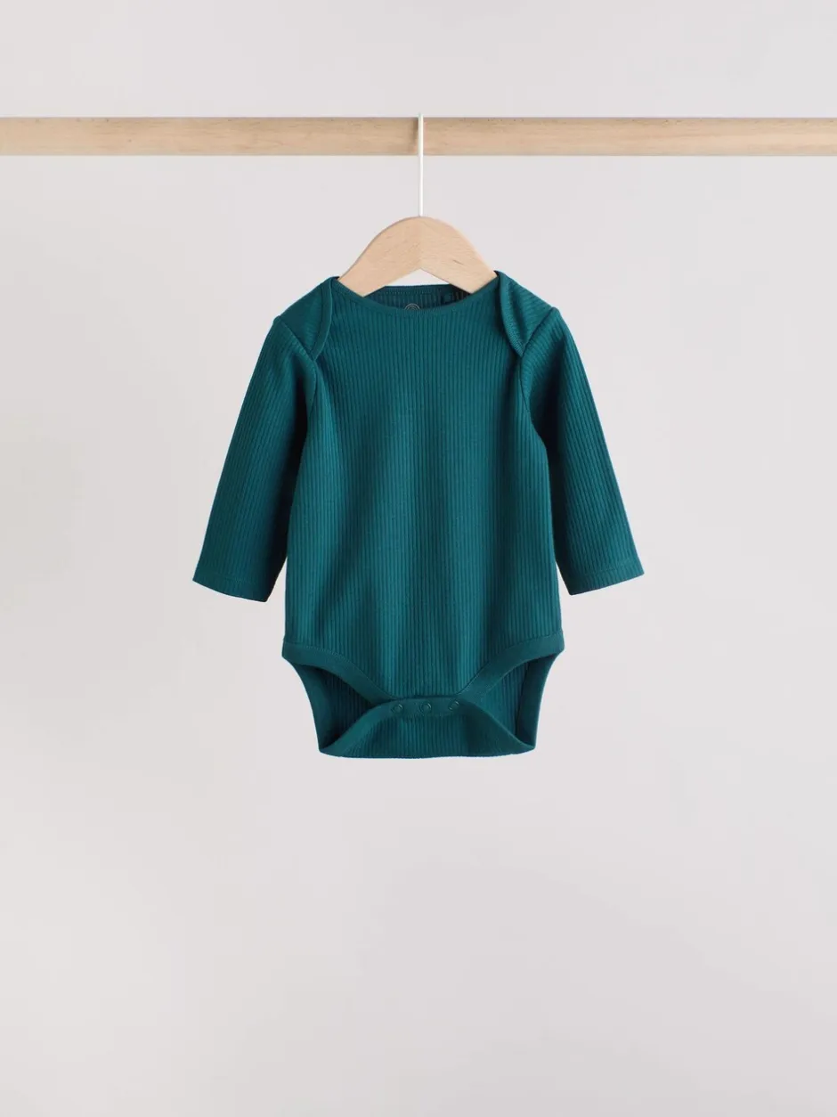 Rompertjes En Hemdjes|Multipacks|Next Blauw - Set van 5 rompers met lange mouwen