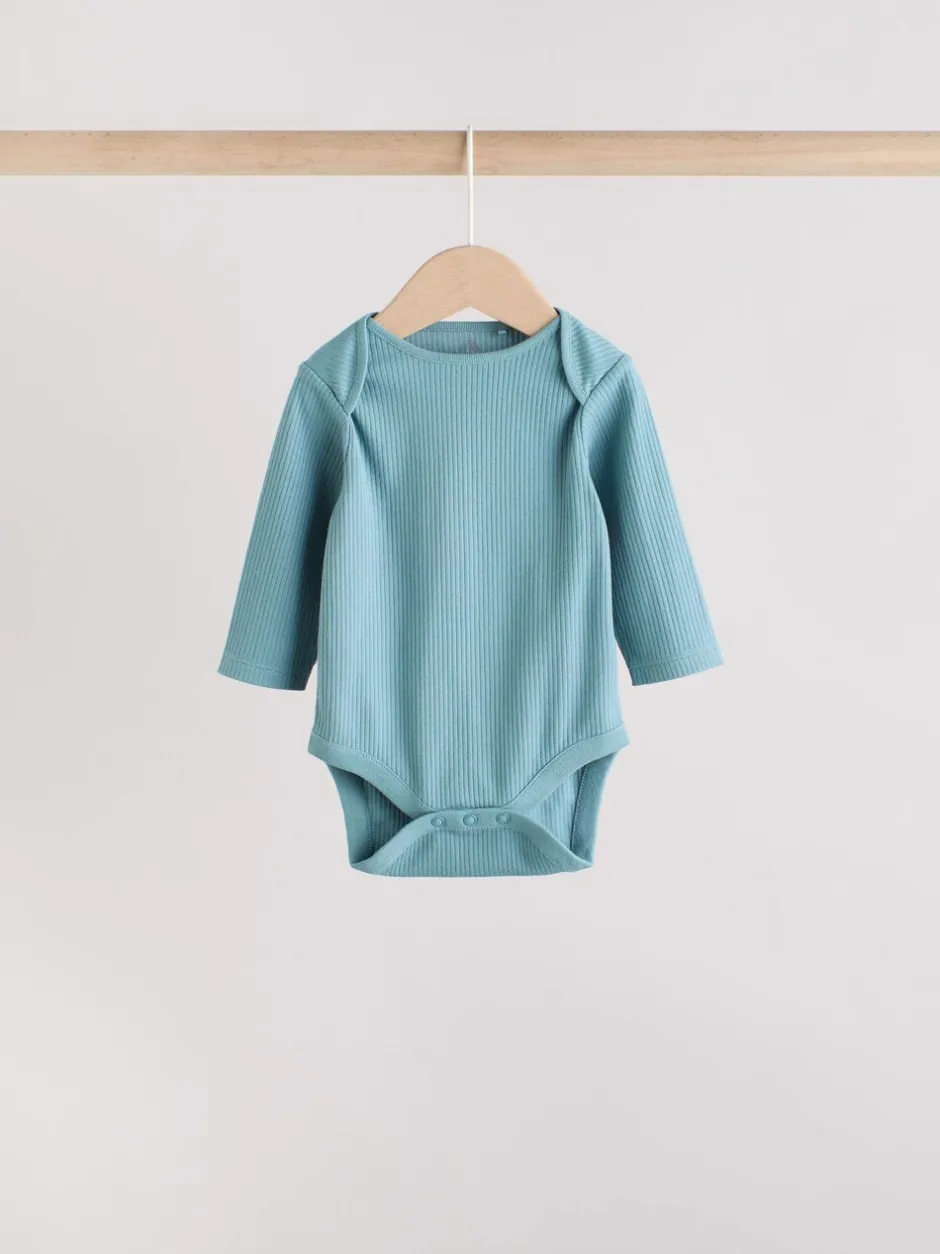 Rompertjes En Hemdjes|Multipacks|Next Blauw - Set van 5 rompers met lange mouwen