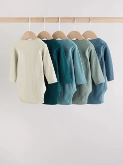 Rompertjes En Hemdjes|Multipacks|Next Blauw - Set van 5 rompers met lange mouwen