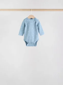 Rompertjes En Hemdjes|Rompertjes En Hemdjes|Next Blauw - Set van 5 rompers met lange mouwen