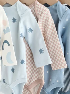 Rompertjes En Hemdjes|Rompertjes En Hemdjes|Next Blauw - Set van 5 rompers met lange mouwen