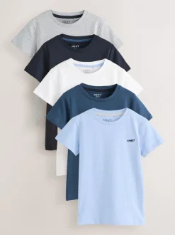 Tops|T-Shirts*Next Blauw - Set van 5 T-shirts met korte mouwen (3mnd-7jr)