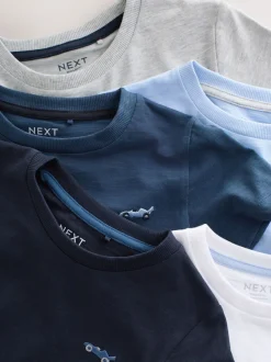 Tops|T-Shirts*Next Blauw - Set van 5 T-shirts met korte mouwen (3mnd-7jr)