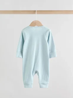 Multipacks|Babypakjes En Babypyjama's*Next Blauw - Set van 3 voetloze Baby-pyjama's met tweewegrits (0-3jr)