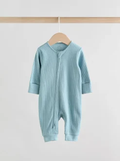 Multipacks|Babypakjes En Babypyjama's*Next Blauw - Set van 3 voetloze Baby-pyjama's met tweewegrits (0-3jr)