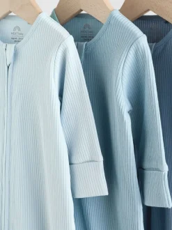 Multipacks|Babypakjes En Babypyjama's*Next Blauw - Set van 3 voetloze Baby-pyjama's met tweewegrits (0-3jr)