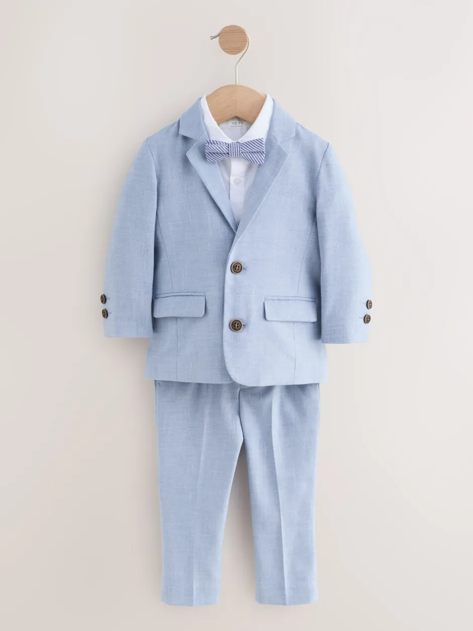 Sets En Combisets|Kostuums En Herenvesten*Next - Set van blazer, overhemd, broek en vlinderstrik (3mnd -9jr) Blauw