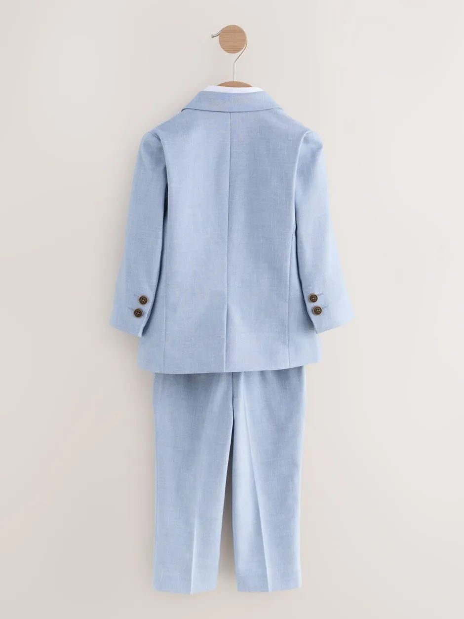 Sets En Combisets|Kostuums En Herenvesten*Next - Set van blazer, overhemd, broek en vlinderstrik (3mnd -9jr) Blauw