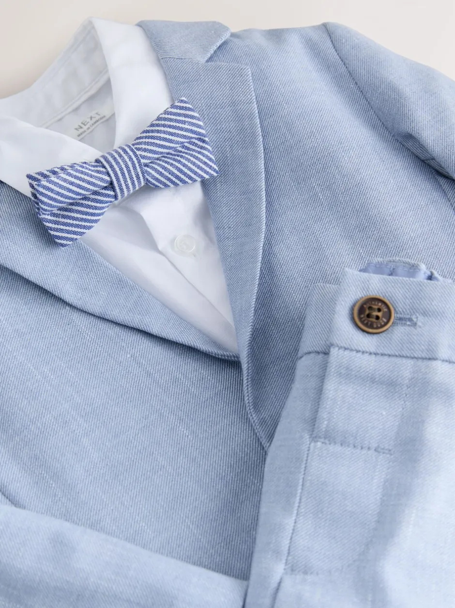 Sets En Combisets|Kostuums En Herenvesten*Next - Set van blazer, overhemd, broek en vlinderstrik (3mnd -9jr) Blauw