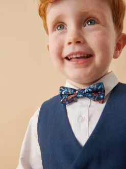 Broeken En Chino's|Kostuums En Herenvesten|Next Blauw - Set van gilet, shirt, broek en vlinderstrikje (3mnd-9jr)