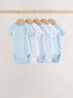Rompertjes En Hemdjes|Rompertjes En Hemdjes|Next Blauw - Short Sleeve Baby Bear Bodysuit