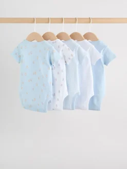 Rompertjes En Hemdjes|Rompertjes En Hemdjes|Next Blauw - Short Sleeve Baby Bear Bodysuit