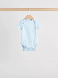 Rompertjes En Hemdjes|Rompertjes En Hemdjes|Next Blauw - Short Sleeve Baby Bear Bodysuit