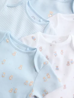 Rompertjes En Hemdjes|Rompertjes En Hemdjes|Next Blauw - Short Sleeve Baby Bear Bodysuit