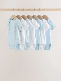 Rompertjes En Hemdjes|Rompertjes En Hemdjes|Next Blauw - Short Sleeve Baby Bear Bodysuit
