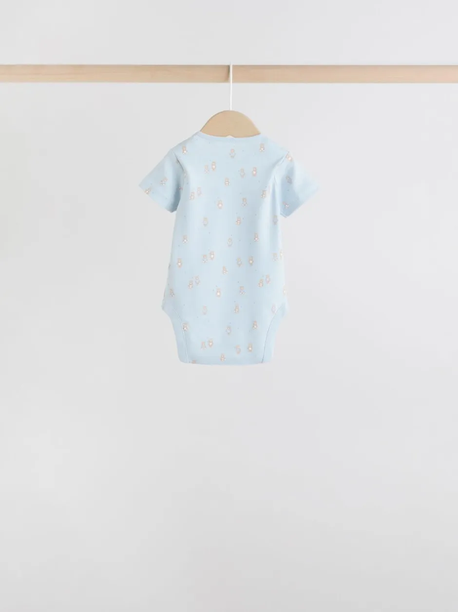 Rompertjes En Hemdjes|Rompertjes En Hemdjes|Next Blauw - Short Sleeve Baby Bear Bodysuit