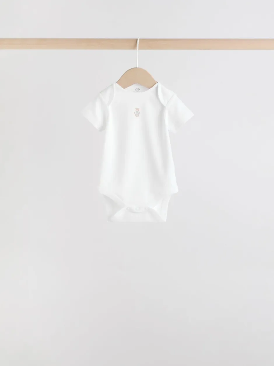 Rompertjes En Hemdjes|Rompertjes En Hemdjes|Next Blauw - Short Sleeve Baby Bear Bodysuit