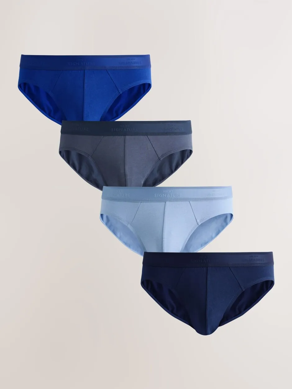 Ondergoed|Ondergoed*Next Blauw - Signature Comfort Blues Boxers 4 Pack