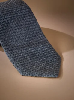 Stropdassen En Pochets|Next - Signature das met textuur van Italiaanse zijde Blauw