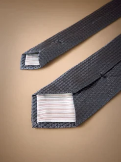 Stropdassen En Pochets|Next - Signature das met textuur van Italiaanse zijde Blauw