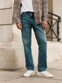 Jeans*Next - Signature geborstelde behaaglijke denim jeans met wol Blauw