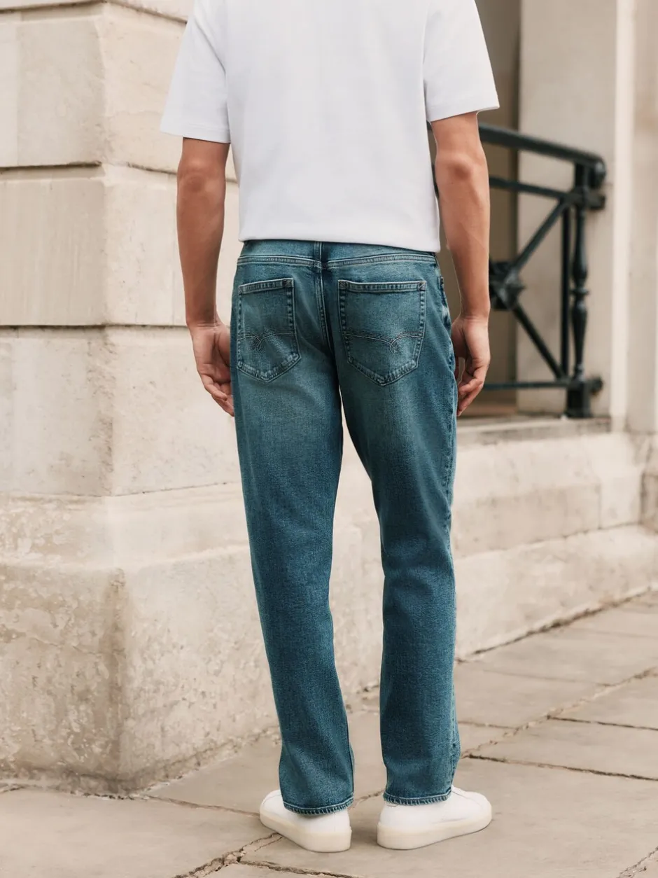 Jeans*Next - Signature geborstelde behaaglijke denim jeans met wol Blauw