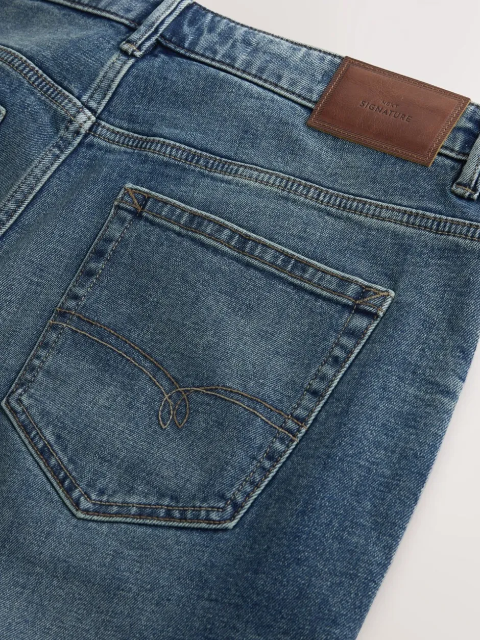 Jeans*Next - Signature geborstelde behaaglijke denim jeans met wol Blauw