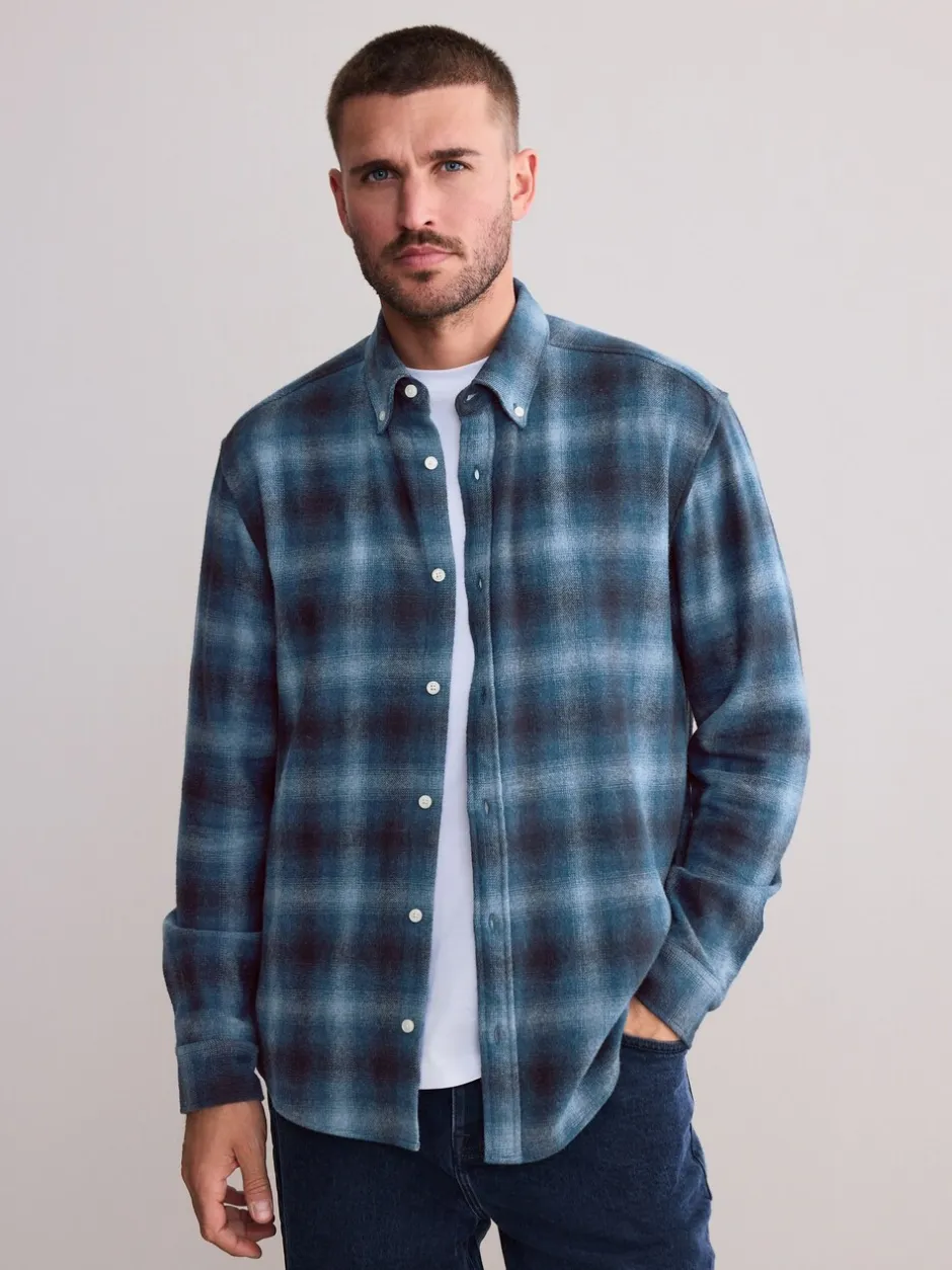 Formele Overhemden|Shirts*Next Blauw - Signature Ruit overhemd met Lange mouwen