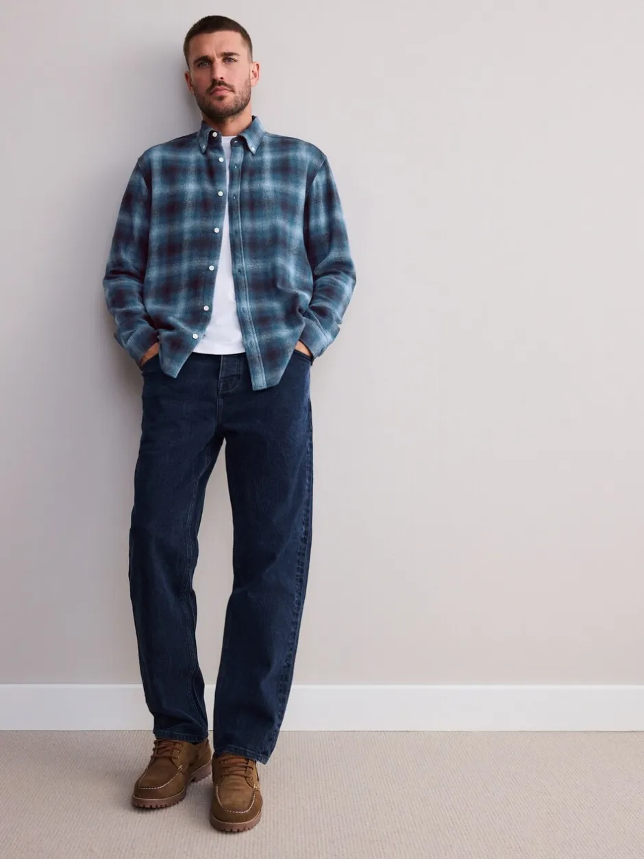 Formele Overhemden|Shirts*Next Blauw - Signature Ruit overhemd met Lange mouwen